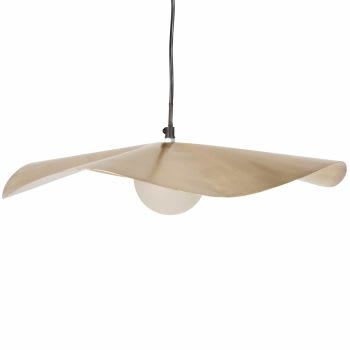 KIROVANA - Gold iron leaf-style pendant light H80cm