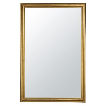 Goudkleurige spiegel met sierlijst 181 x 121 cm