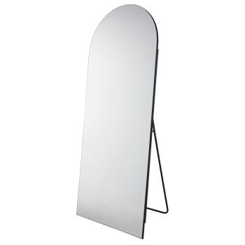 MAXANDRE - Grand miroir arche sur pied en métal noir 80x200