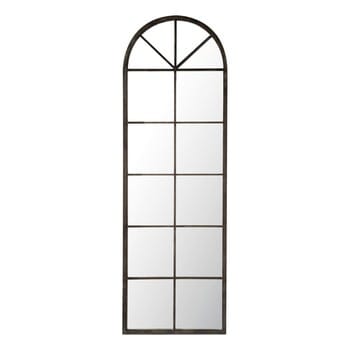 Achille - Grand miroir fenêtre arche en métal noir 59x180