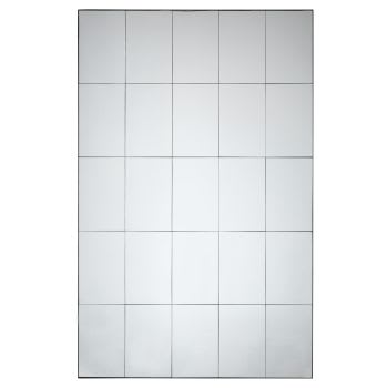 ANDY - Grand miroir fenêtre rectangulaire en métal noir 110x170