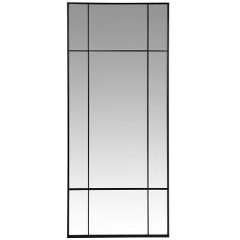 OKLAHOMA - Grand miroir fenêtre rectangulaire en métal noir 70x170