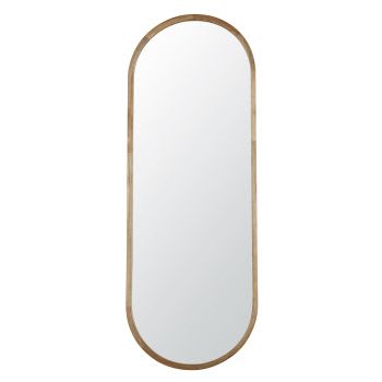 ROXANE - Grand miroir ovale en bois de manguier 60x170