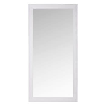 VALENTINE - Grand miroir rectangulaire à moulures en bois de paulownia blanc 90x180