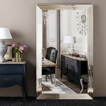 FIRENZE - Grand miroir rectangulaire biseauté argenté 200x120