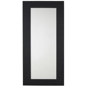 HOLLY - Grand miroir rectangulaire gravé noir 75x160