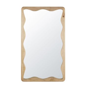 DOME - Grand miroir rectangulaire ondulé en bois de manguier 100x170