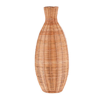 Fanette - Grand vase en rotin tressé marron H51