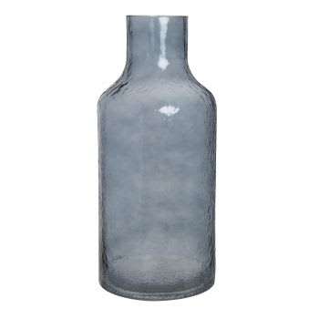 Ikaria - Grand vase en verre teinté bleu H40
