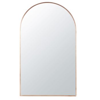 Specchio Ad Arco Dorato GLASHOM 76x101 Cm – Cornice In Metallo, Vetro Antiesplosione, Per Bagno, Soggiorno O Ingresso