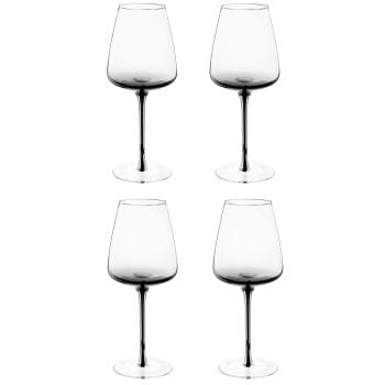 Set van 4 - Grijs wijnglas van gerookt glas