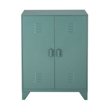 Safari - Groene metalen kabinetkast met 2 deuren