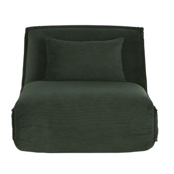 Hallen - Groene ribfluwelen slaapbank met 1 zitplaats