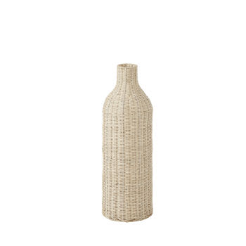 Große Vase aus Rattangeflecht, beige, H61cm
