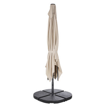 Umbrella Business - Guarda-sol vertical profissional de alumínio com pé, tecido de cor crua, 3x3 M