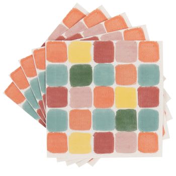 DAMERO - Lote de 2 - Guardanapos em papel com motivos gráficos multicolores (x20)