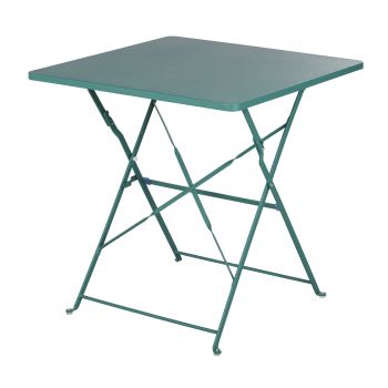 Guinguette Business - Gartentisch für den professionellen Gebrauch aus grünem Stahl, 2 Personen, L70cm