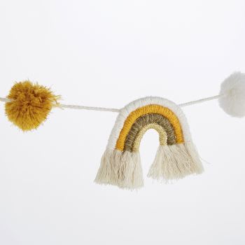 MIMIZAN - Guirlande arcs-en-ciel en coton et corde multicolore L123