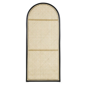 Hackney Business - Testata da letto professionale 60x140 cm componibile in rattan incannucciato nero e beige