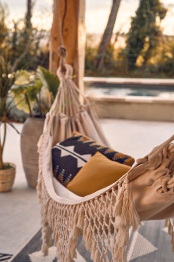 Hamaca de policotón y lona beige 150x200 cm Maisons du Monde