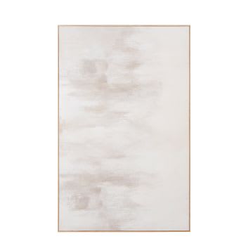 Maxine - Handgeschilderd canvas, beige/wit, 90 x 140 cm