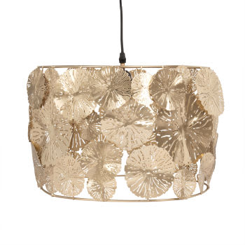 JOIA - Hanglamp met bloemen van goudkleurig uitgesneden metaal