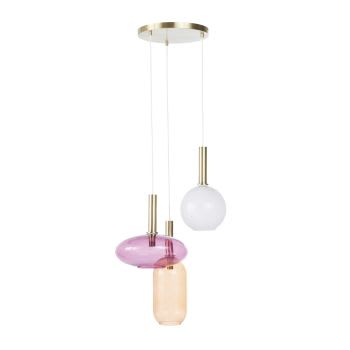 Madrague - Hanglamp met drie glazen bollen in verschillende vormen