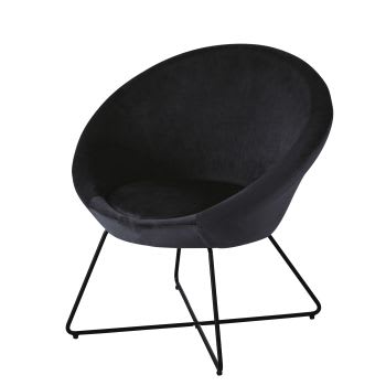 Hipop - Sessel mit Samtbezug, schwarz