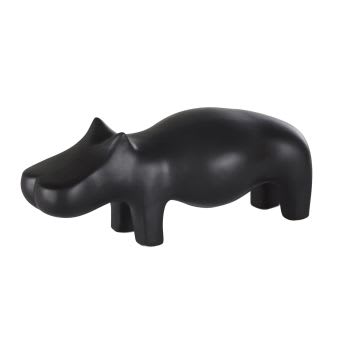 Hipopótamo decorativo de mesa estilizado preto
