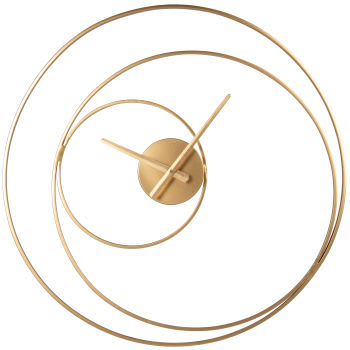 HAMRA - Horloge murale cercles en métal doré D60