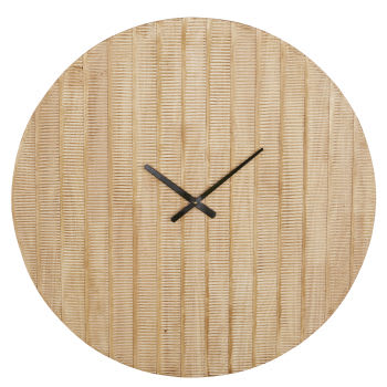 SANKOS - Horloge murale en bois de manguier gravé D90