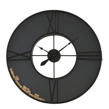Grande Horloge Murale Design Métal Doré 56x36 Cm - Style Art Déco - Moderne