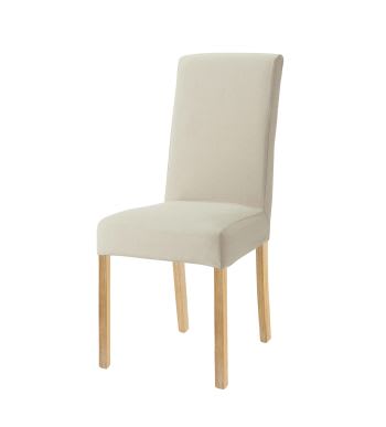 Margaux - Housse de chaise en coton beige mastic, compatible chaise MARGAUX