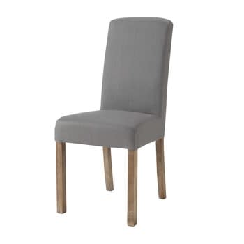 Margaux - Housse de chaise en lin lavé grise, compatible chaise MARGAUX