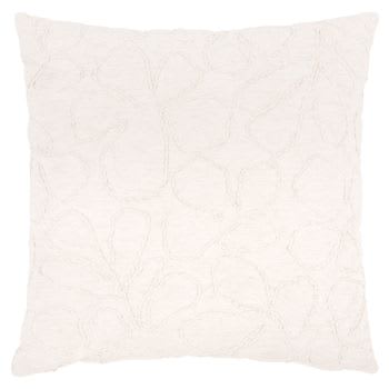 VALCROS - Housse de coussin blanc motif floral brodé 40x40
