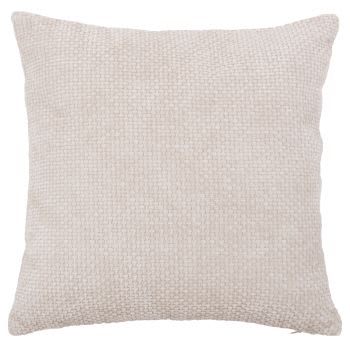 Gillian - Housse de coussin chenille texturée beige 40x40