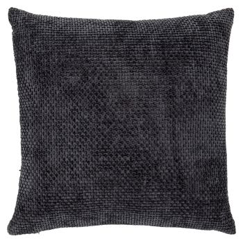 Gillian - Housse de coussin chenille texturée bleu foncé 40x40