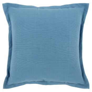 OLARIA - Housse de coussin en coton recyclé texturé bleu 40x40