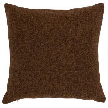 Wiley - Housse de coussin tissée et chinée marron 40x40