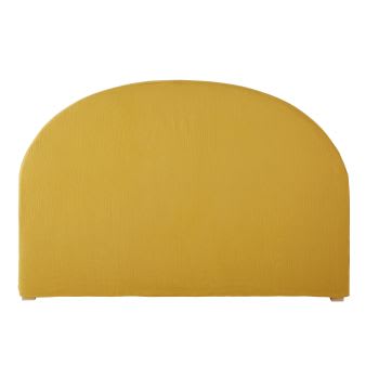 Housse de tête de lit 140 en gaze de coton bio jaune moutarde