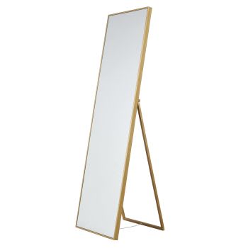 HUGO - Grand miroir rectangulaire sur pied doré 50x170
