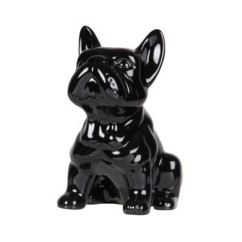 MARCEL - Hundefigur aus Dolomit, schwarz, H15cm