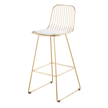 Huppy - Cadeira alta de metal dourado e branca H76