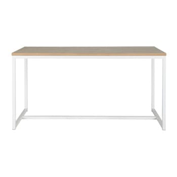 Igloo - Mesa de jantar de madeira e metal branca largura 150 cm