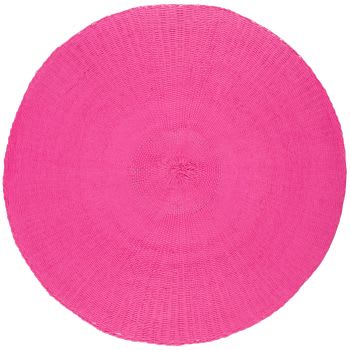 Lote de 3 - Individual redondo em papel rosa D38