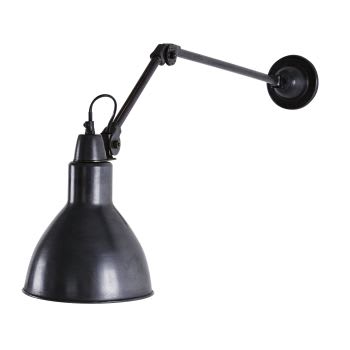 FULTON - Industriële wandlamp uit leisteengrijs metaal met gelede arm