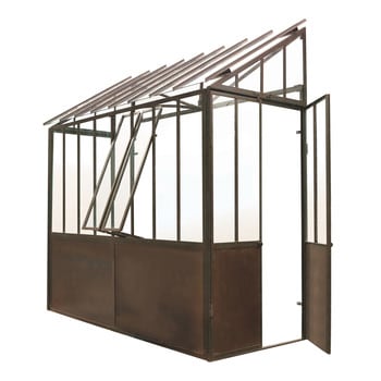 Tuileries - Invernadero de pared de metal con efecto oxidado Al. 245 cm