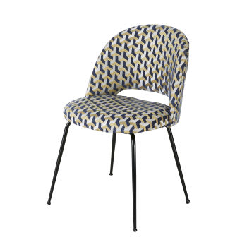 Isys - Stuhl aus schwarzem Metall mit Grafikmustern