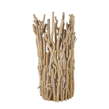 IVIKA - Portavelas de madera de roble y pino marrón