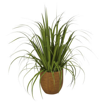 IZAN - Pianta artificiale verde con vaso marrone
